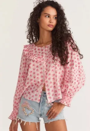 Goldie Blouse Love Shack Fancy rose thumbnail 1