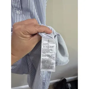 Old Navy Blue White Striped Cut Out Midi Shirt Dress Preppy 100% Cotton S thumbnail 7