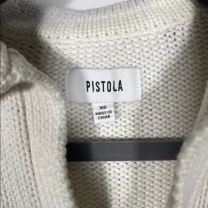 Pistola Arlo Womens Striped Polo Sweater Black White Xs thumbnail 3
