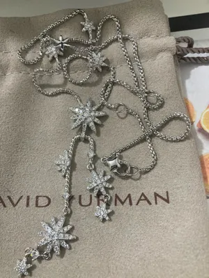 David Yurman Starburst Multi Star Drop Necklace 925 Silver thumbnail 4