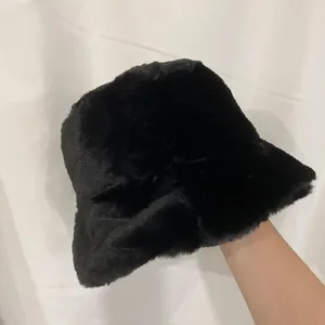 Autumn Winter Women's Fashion Hat Girl Plush Fluffy Fisherman Hat thumbnail 2