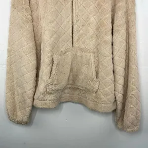 No Boundaries Faux Fur Pullover Sweatshirt Long Sleeve 1/2 zipper XXL thumbnail 3