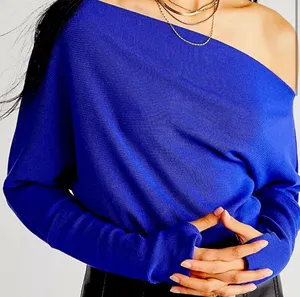 Free People NWT fuji thermal sweater top in indigo thumbnail 4