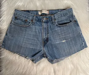Levi’s Faded Whiskered High Rise Denim Cut Offs from Mens Jeans thumbnail 1