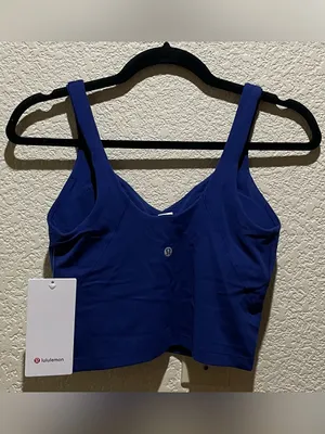 Lululemon NWT Align Tank V-Neck Cropped Top Blue Size 6 thumbnail 4