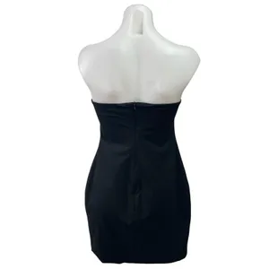 By The Way Black Sleeveless Strapless Mini Bodycon Bandeau Tube Tank Dress Sz S thumbnail 3