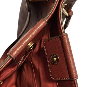 NWT.. Adrienne Vittadini Marseille Wine Leather Embossed Tote & Pouch MSRP $210 thumbnail 9