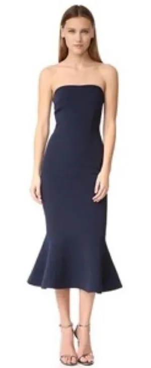 ✨Few Moda Cocktail Strapless Bondage Ruffle Trim Blue Sz Small Dress✨ thumbnail 1