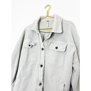 Free People Ruby Jacket in Stone Size Small Oversized Boho Shacket thumbnail 8