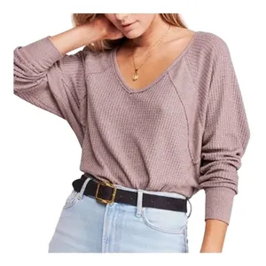 Free People We The Free Santa Clara Thermal Top Tan Size XS thumbnail 1