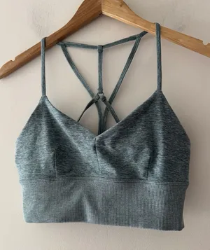 Alo Yoga Alosoft Lavish Strappy Bra Heather Green thumbnail 1