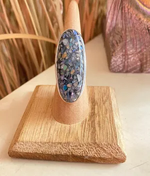 Sterling Silver Copper Ethiopian Opal  Ring Size 6 thumbnail 1