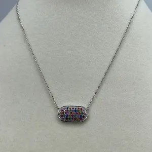 Fresh & Co CZ white gold dipped choker 15” & 2” extender thumbnail 3