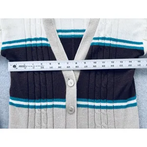 Vintage 70s Kmart Women's Small Stripe Cardigan Retro Sweater Funky Academia thumbnail 8