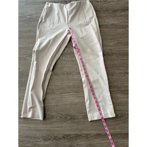 Chico’s Ankle Pants Womens 0.5 US 6 Cream Ivory Pull On Ponte Slim Stretch thumbnail 11