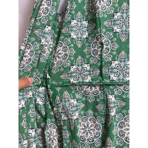 Max Studio Green Mandala Print Ruffle Faux Wrap Maxi Dress Large thumbnail 6