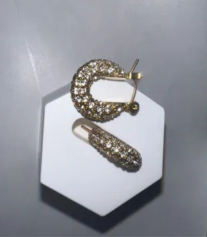 18k gold plated stainless steel small hoop earrings thumbnail 3