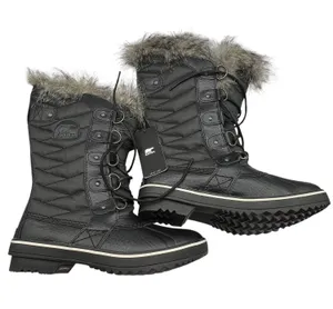 Sorel Womens Size 6.5 Tofino II Waterproof Faux Fur Trim‎ Boots Black Stone NWT thumbnail 1