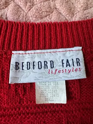Bedford Fair Vintage 80’s Red Knit Christmas Sweater Vest thumbnail 3