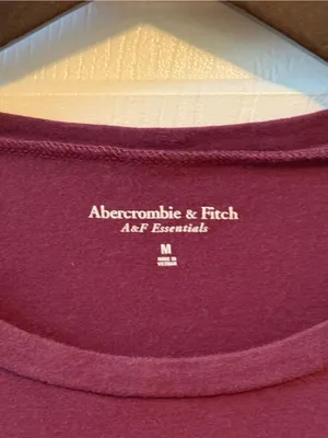 Abercrombie & Fitch A&F Essentials Long Sleeve Crewneck Tee in Purple thumbnail 4