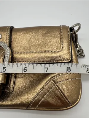 Vintage Coach Soho Shoulder Bag Swarovski Crystals Gold RARE Limited Edition Y2K thumbnail 10