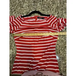 Lauren‎ Ralph Lauren Red Striped Drop Waist Dress Size 2 Nautical Square Neck thumbnail 6
