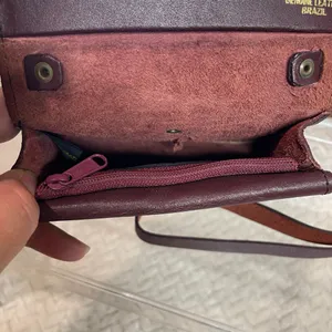 Vintage Burgundy‎ Genuine Leather Mini Crossbody Belt Bag Classic Minimalist thumbnail 7