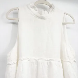 Pomander Place Tuckernuck Womens White Morgan Ruffle Tiered Gauze Mini Dress XL thumbnail 5