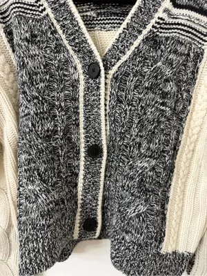 {M} Madewell Marled Patchwork Cardigan Merino Wool Sweater thumbnail 3