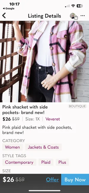 Pink Flannel Shackleton Size 3XL By Veveret thumbnail 3