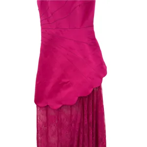 Meshki Aleena Satin Lace Strapless Maxi Dress Dragonfruit Pink XXS NWT thumbnail 6