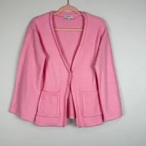 Avara‎ Jada Pink Braided Trim Knit Cardigan Size XS thumbnail 2