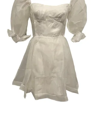 Hello Molly White Puff Sleeve Mini Dress thumbnail 7