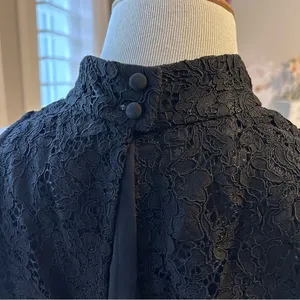 WHBM Black Lace Sleeveless Top S 6 thumbnail 4