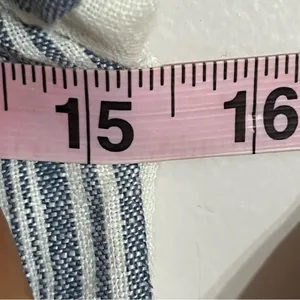 Altar'd‎ State White Blue Striped 100% Linen Mini Dress Off Shoulder Size Small thumbnail 8