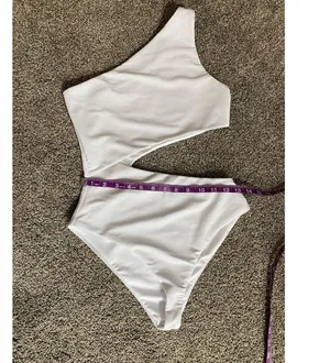 Beach Riot One-Shoulder White Cutout One-Piece Swimsuit thumbnail 6