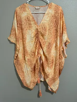 Free People Y2k Valencia Ruched Drawstring Kimono Swim Cover Up Women’s One Size thumbnail 3
