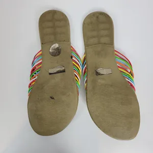 L&C Women's Slipper 6 Brown Multicolor Leather Band Strap Slip-On Flat Sandals thumbnail 9