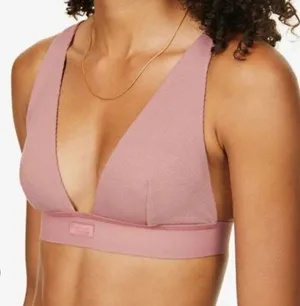 Skims Rose Mauve Clay Plunge Unlined Bralette thumbnail 1