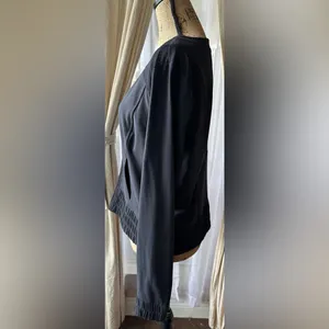 Lucy Black Supplex Nylon Blend Stretch Mesh Zip Front Jacket Size L thumbnail 5