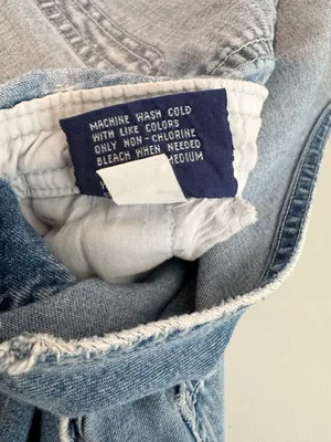 Gap Vintage Overalls Size Small Blue Rigid Denim Relaxed Straight Leg Distressed thumbnail 9