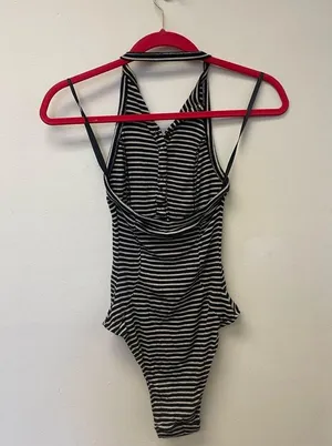 Urban Outfitters Out From Under Snap Front Halter Striped Bodysuit thumbnail 4