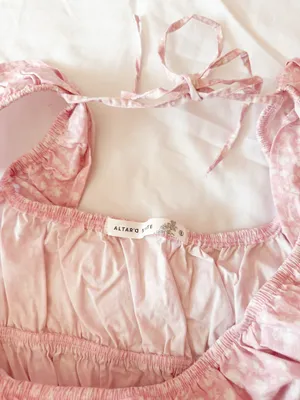 Altar'd State Penny Light Pink Floral Top Size Small thumbnail 4