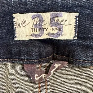 Free People Curvy High Rise‎ Lace Up Skinny Jeans Jegging Blue 35x29 thumbnail 5