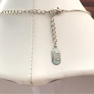 Jennifer Lopez Pink Tear drop Pendant Necklace on Silver Tone chain. thumbnail 3