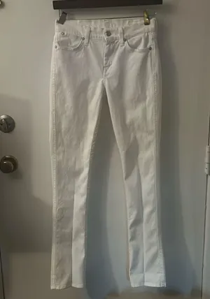 7 For All Mankind 7FAM White Jeans 24 Boho Casual Festival Hippie Minimalist thumbnail 3