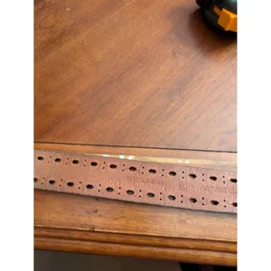 Casual Brown Perforation Casual 1.75" Wide Leather Belt Waist Xl thumbnail 11