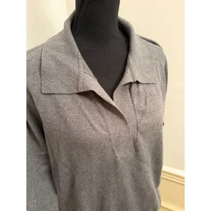 Pact Johnny Collared Polo Pullover Sweater Eco Gray Organic Cotton Minimalist thumbnail 3