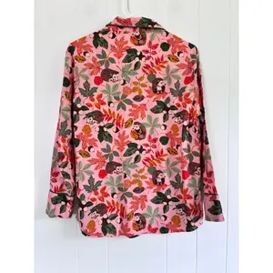 Printfresh Pink Hedgehog Organic Cotton Pajama Top Long Sleeve XXS Autumn Leaf thumbnail 2