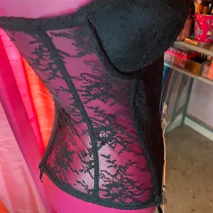H&M Lingerie black lace Corset with Garters size 10 thumbnail 5